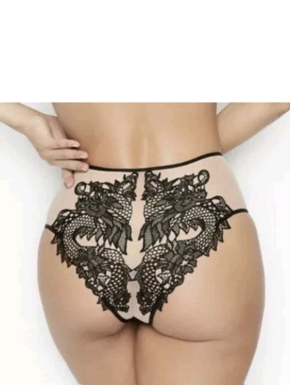Victoria's Secret Black & Nude Bra, Panty & Thong Three Piece Set